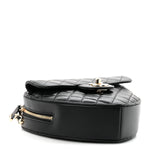 Lambskin Quilted Large CC In Love Heart Bag Black