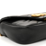 Calfskin Matelasse Super Mini GG Marmont Shoulder Bag Black
