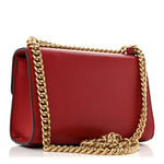 Calfskin Crystal Star Embroidered Small Padlock Shoulder Bag Hibiscus Red