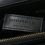 Calfskin Y Quilted Monogram Medium Loulou Chain Satchel Black