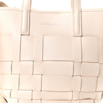 Smooth Calfskin Odita Mini Modern Lattice Bucket Bag Off White