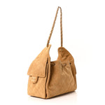 Suede Quilted Small Chanel 25 Handbag Beige