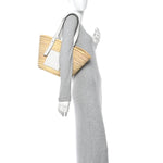 Raffia Basket Tote Bag Natural White