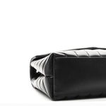 Calfskin Y Quilted Monogram Monochrome Small Loulou Chain Satchel Black