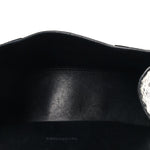 Shiny Calfskin Monochrome Crocodile Embossed Small Hourglass Top Handle Bag Black