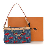 LV X TM Monogram Denim Cerises Pochette Accessories Blue