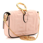 Nappa Matisse FF Embossed Nano Maxi Buckle Baguette Charm Rosa Quarzo