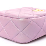 Iridescent Caviar Quilted Vertical My Perfect Camera Case Pink