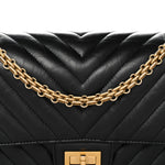 Aged Calfskin Chevron Quilted 2.55 Reissue 225 Flap Black