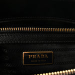 Saffiano Small Galleria Double Zip Tote Black