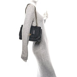 Small Classic Grain Calfskin Medium Lily Black