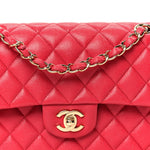 Caviar Quilted Small Double Flap Dark Pink