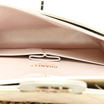 Iridescent Lambskin Quilted Medium Double Flap Ivory