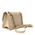 Calfskin Quilted Gancini Flap Bag Peony