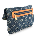 Monogram Denim Pochette Plat Clutch Blue