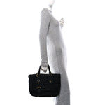 Tessuto Nylon Chevron Quilted Tote Black