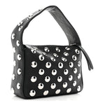 Pebbled Sport Calfskin Studded Small Elena Black