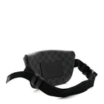 GG Supreme Monogram Emblem Calfskin Small Belt Bag Black Grey