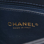 Lambskin Chevron Quilted Small Trendy CC Flap Dual Handle Bag Navy