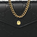 Calfskin GG Debossed Chain Wallet Black