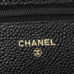 Caviar Quilted Wallet on Chain WOC Black
