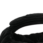Velvet Diamanté Quilted Pocket Pouch Hobo Black
