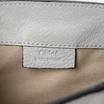 Suede Calfskin Mini Faye Backpack Silver Blue