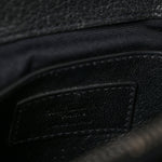 Sheepskin Matelasse Chevron Monogram Medium College Bag Black