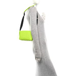 Grained Calfskin Embossed Car Camera Bag Yellow Fluo Black
