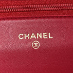 Lambskin Quilted Wallet On Chain WOC Dark Pink