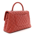 Caviar Quilted Medium Coco Handle Flap Dark Red