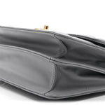 Caflskin Quilted Dual Handle Chain Flap Bag Grey