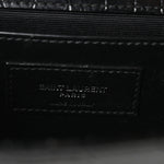 Calfskin Crocodile Embossed Small Classic Monogram Kate Tassel Satchel Black