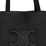 Grained Calfskin Triomphe Medium Cabas Anais Black