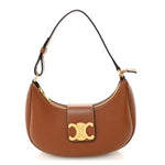 Smooth Calfskin Medium Strap Ava Triomphe Shoulder Bag Tan
