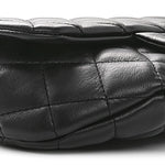 Calfskin Quilted CC Uniform Flap Belt Bag Black
