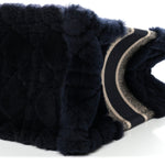 Shearling Cannage Medium Book Tote Deep Blue Natural