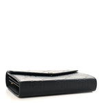 Calfskin GG Debossed Chain Wallet Black
