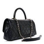 Caviar Quilted Maxi East West Coco Handle Flap Black