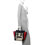 Canvas Smooth Calfskin Micro Tri-Color Luggage Carmin