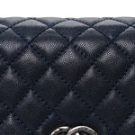 Caviar Quilted Small Coco Handle Flap Navy