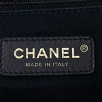 Lurex Canvas Medium Deauville Tote Navy Blue