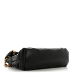 Lambskin Quilted Small Loulou Puffer Monogram Chain Satchel Black
