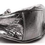 Metallic Agneau Arena Le Cagole Shoulder Bag XS Silver