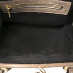 Snakeskin Embossed Calfskin Quilted Studded Beige