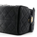 Washed Denim Quilted Small Chanel 25 Handbag Black