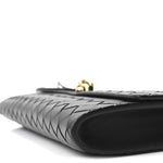 Nappa Intrecciato Long Andiamo Top Handle Clutch Black