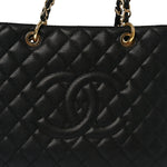 Caviar Quilted Grand Shopping Tote GST Black