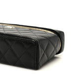Caviar Quilted Top Handle Slim Vanity With Chain Black