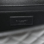 Grain De Poudre Textured Mixed Matelasse Triquilt Medium Monogram Satchel Black
